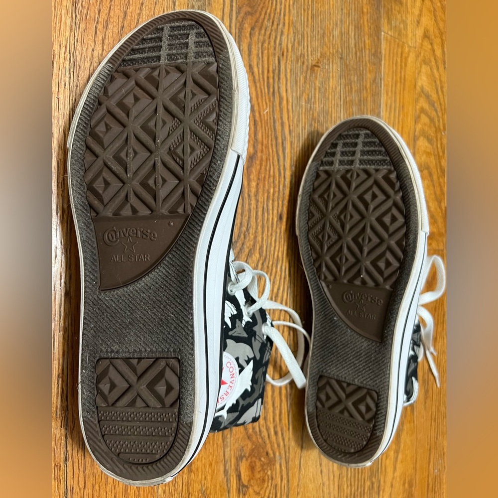 Converse Kids' Black and White Shark Sneakers - Picture 4 of 5